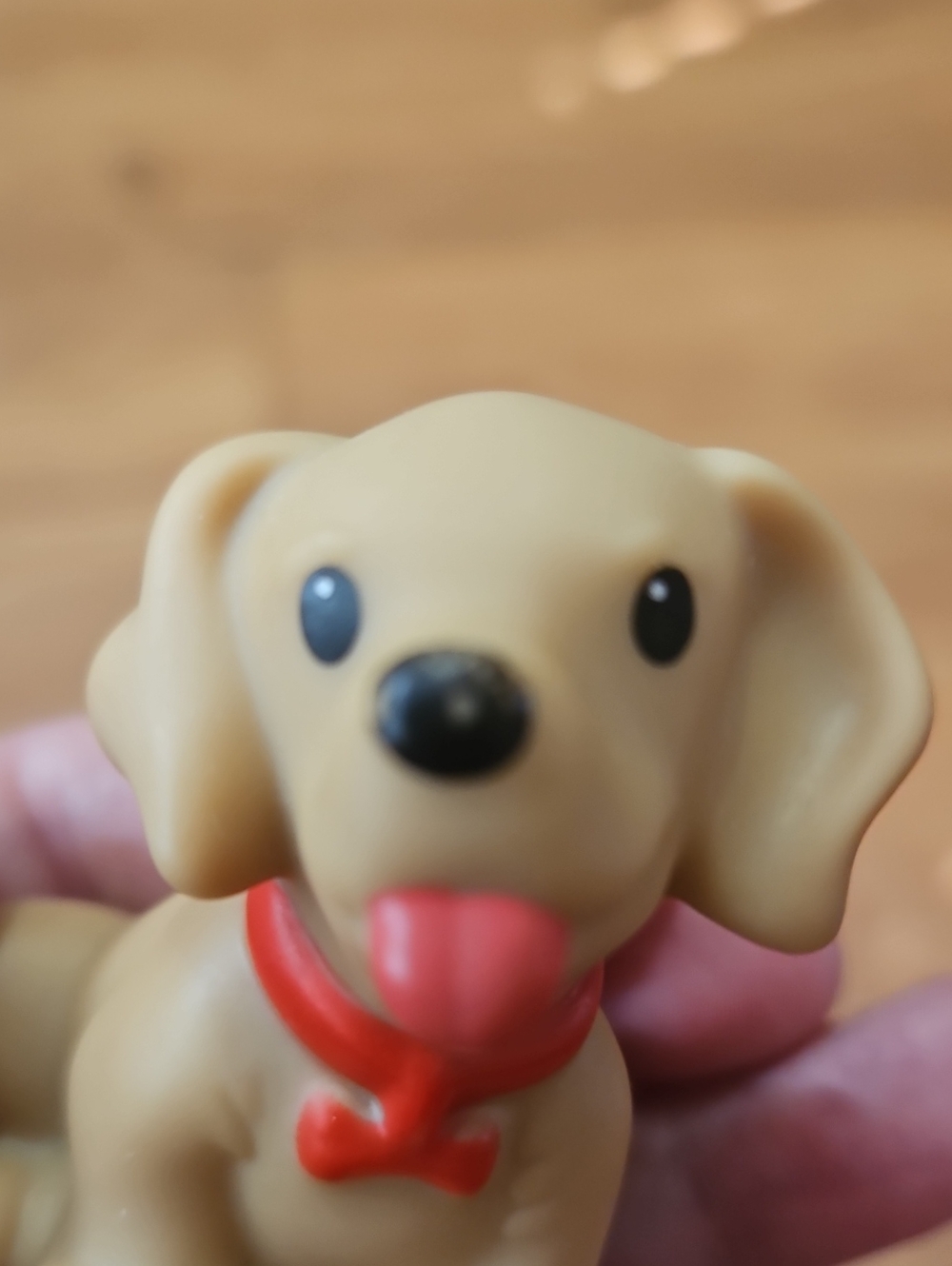 Fisher Price Little People tan puppy dog figure with a red collar - Picture 8 of 9